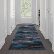 Flash Furniture Blue 2' x 10' Abstract Design Accent Area Rug ACD-TZ-863-311-BL-GG